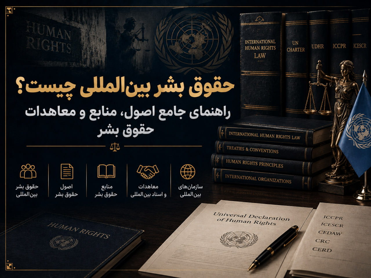 حقوق بین‌الملل بشر چیست؟ راهنمای جامع اصول، منابع و معاهدات حقوق بشر